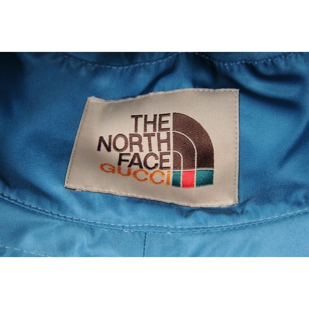 Gucci Mens The North Face All Over Logo Bucket Hat White Brown Nylon Adjustable - Picture 7 of 9